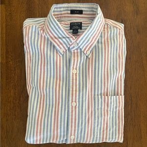 NWOT JCrew Flex Oxford Striped button down shirt